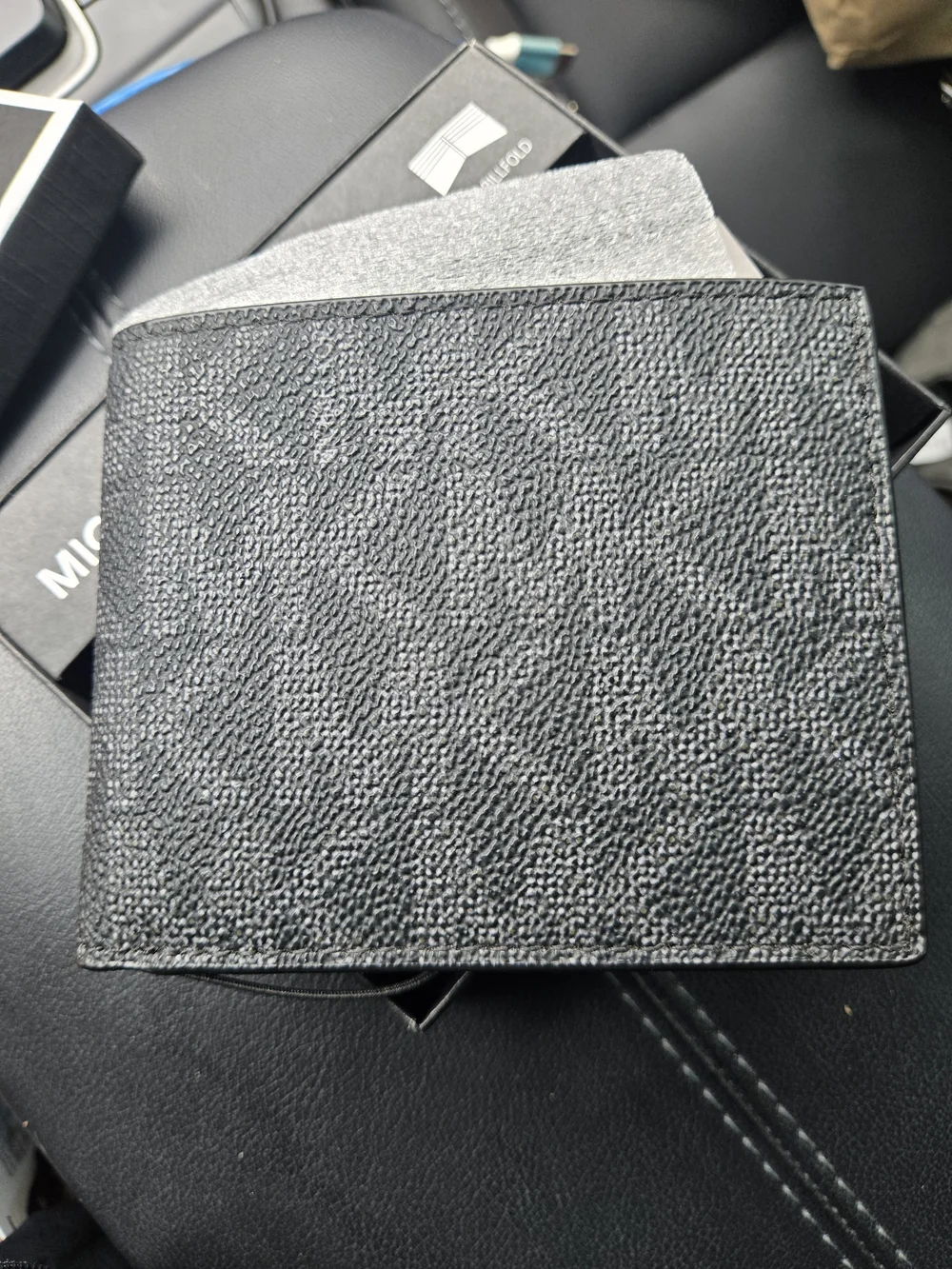 Michael Kors Black Pebbled Leather Slim Billfold Wallet - Picture 7 of 8